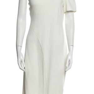 Halston Heritage One-Shoulder Midi Length Dress